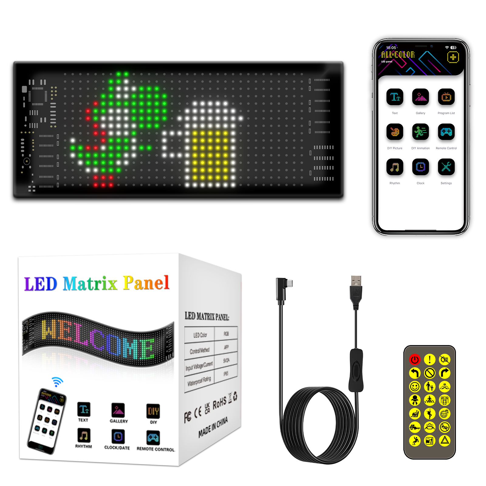 Remote Control Car - Programmable Flexible LED Sign,Bluetooth App Control