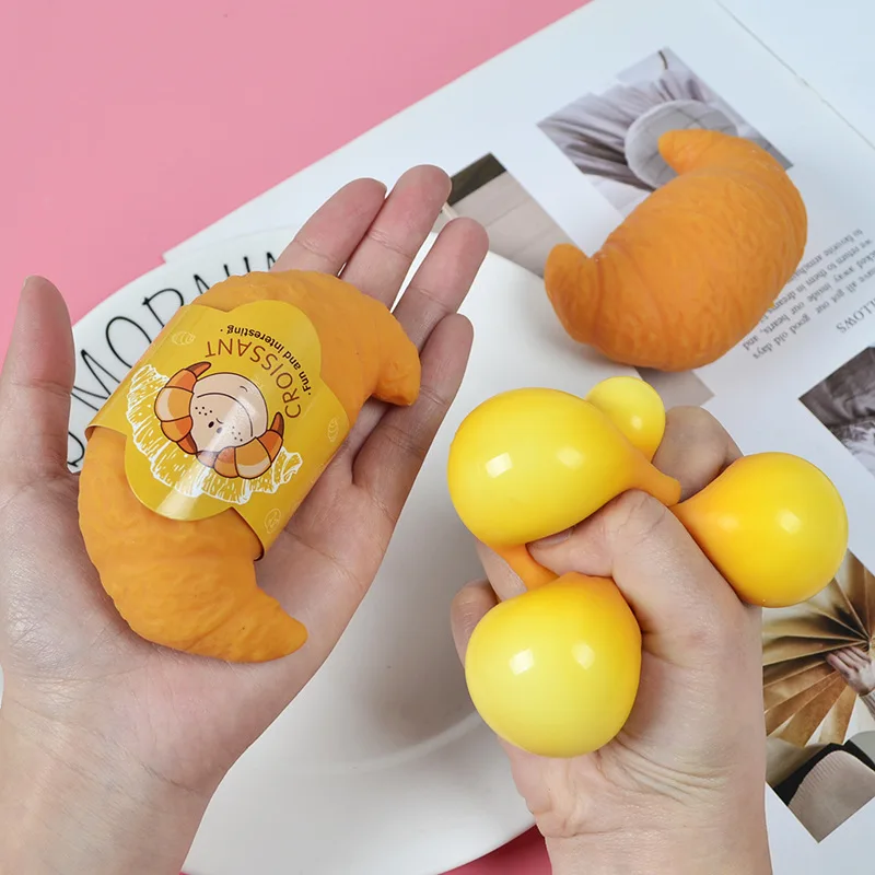 Kids Toys In Wholesale - Realistic Croissant Squishy Squeeze Toy, Cute