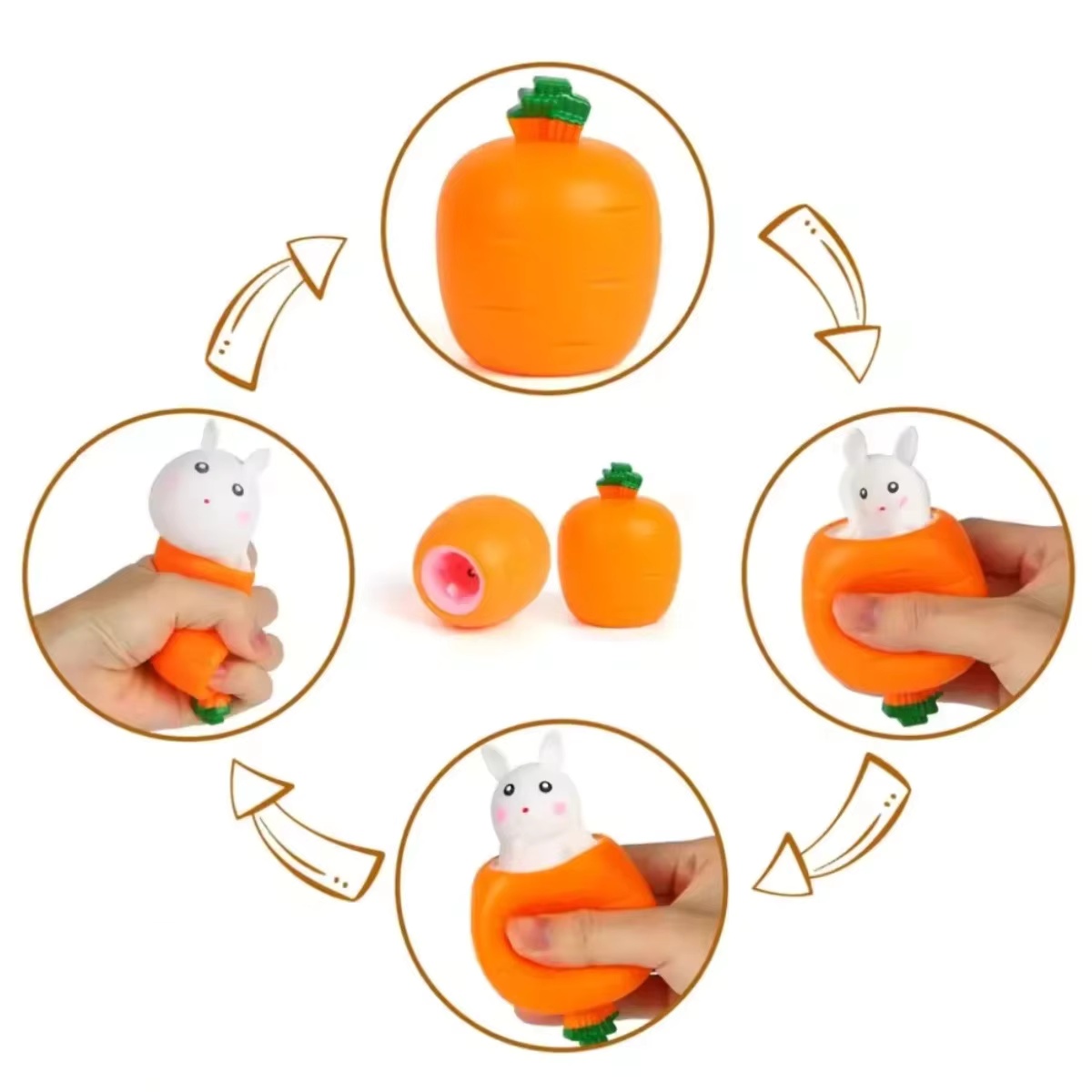 Cute Carrot Rabbit Squeeze Toy - Kids Toys Unique 评论和价格
