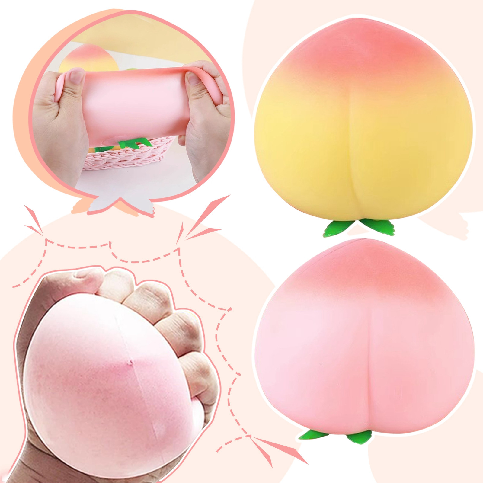 ZA Fidget Toy Cartoon Peach PU - Kids Toys Za 评论和价格