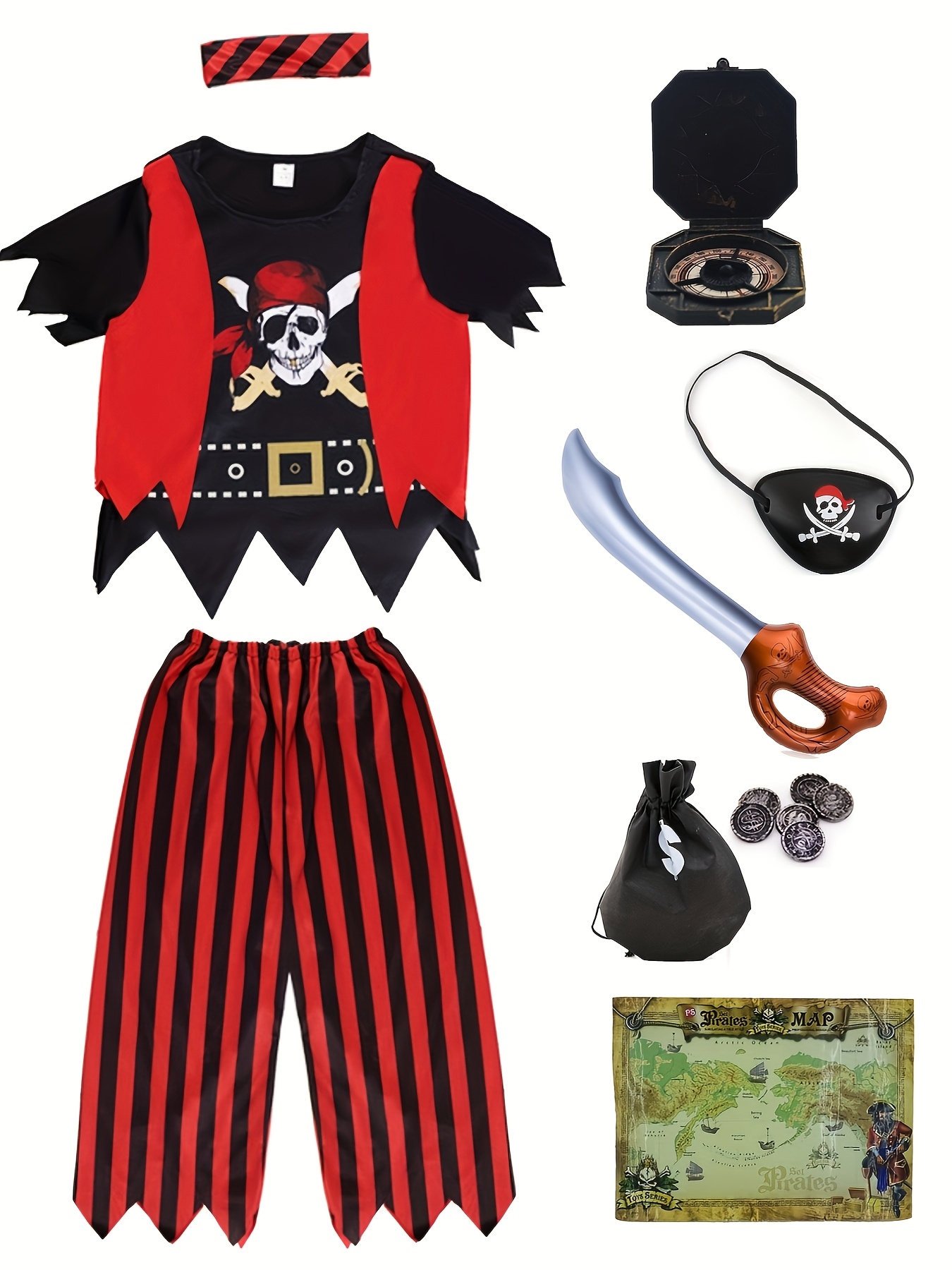 Kids Pirate Costume Set Hallow - Kids Toys Return Gift 评论和价格