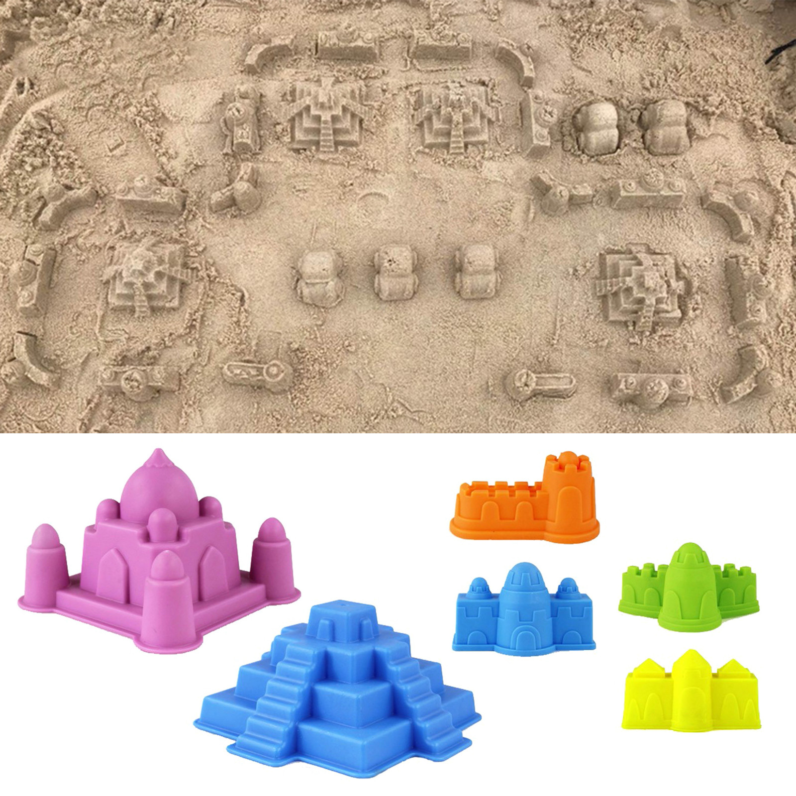 6 Pcs/set Creative Castle Sand - Kinetic Sand Mold 评论和价格