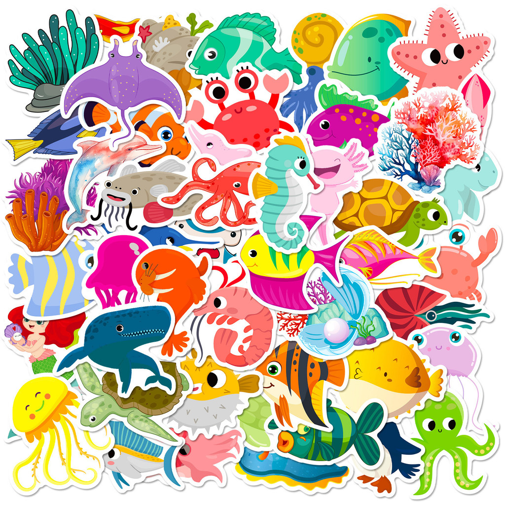 50Pcs Marine Life Stickers Dol - Kids Toys Stores 评论和价格