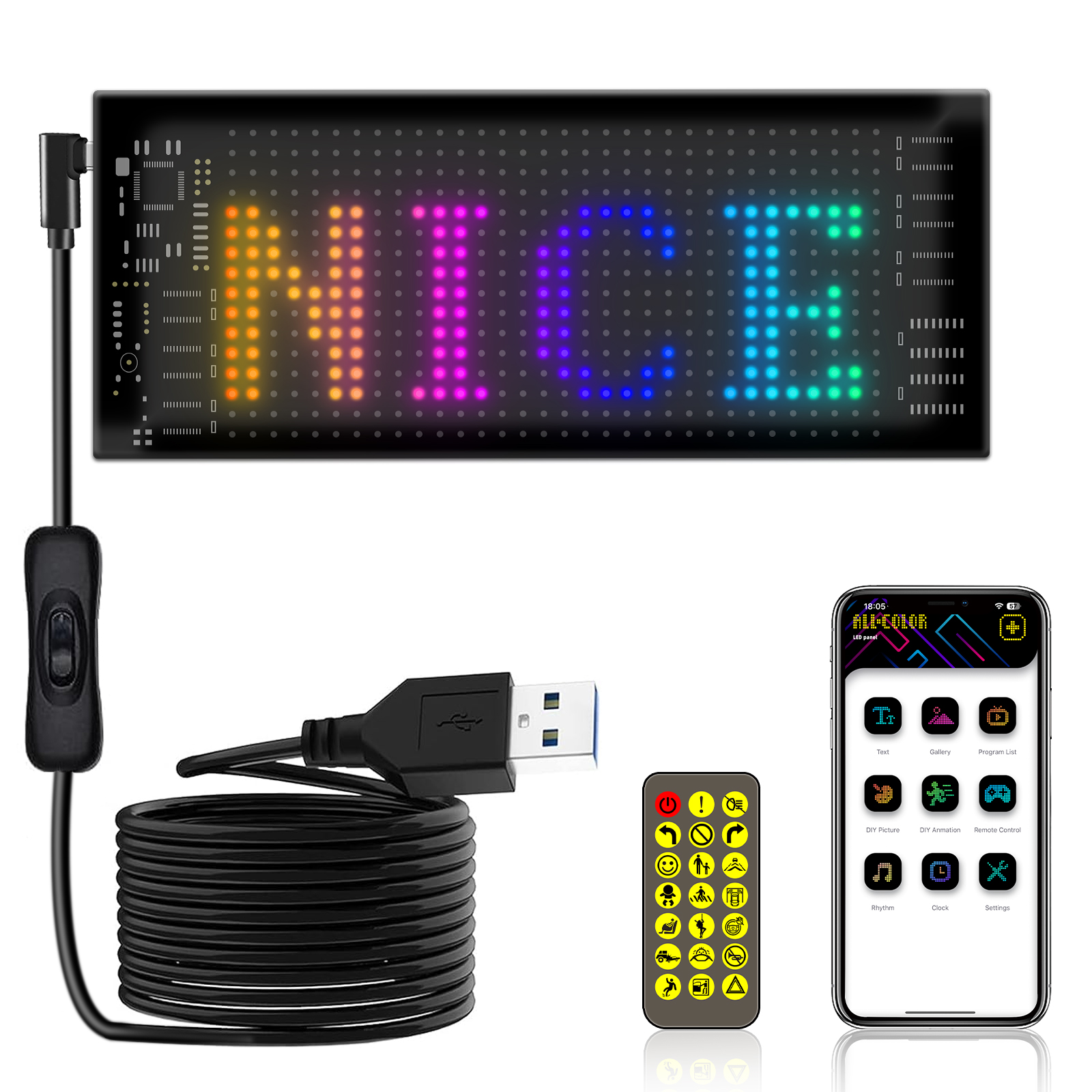Programmable Flexible LED Sign - Remote Control Car 评论和价格