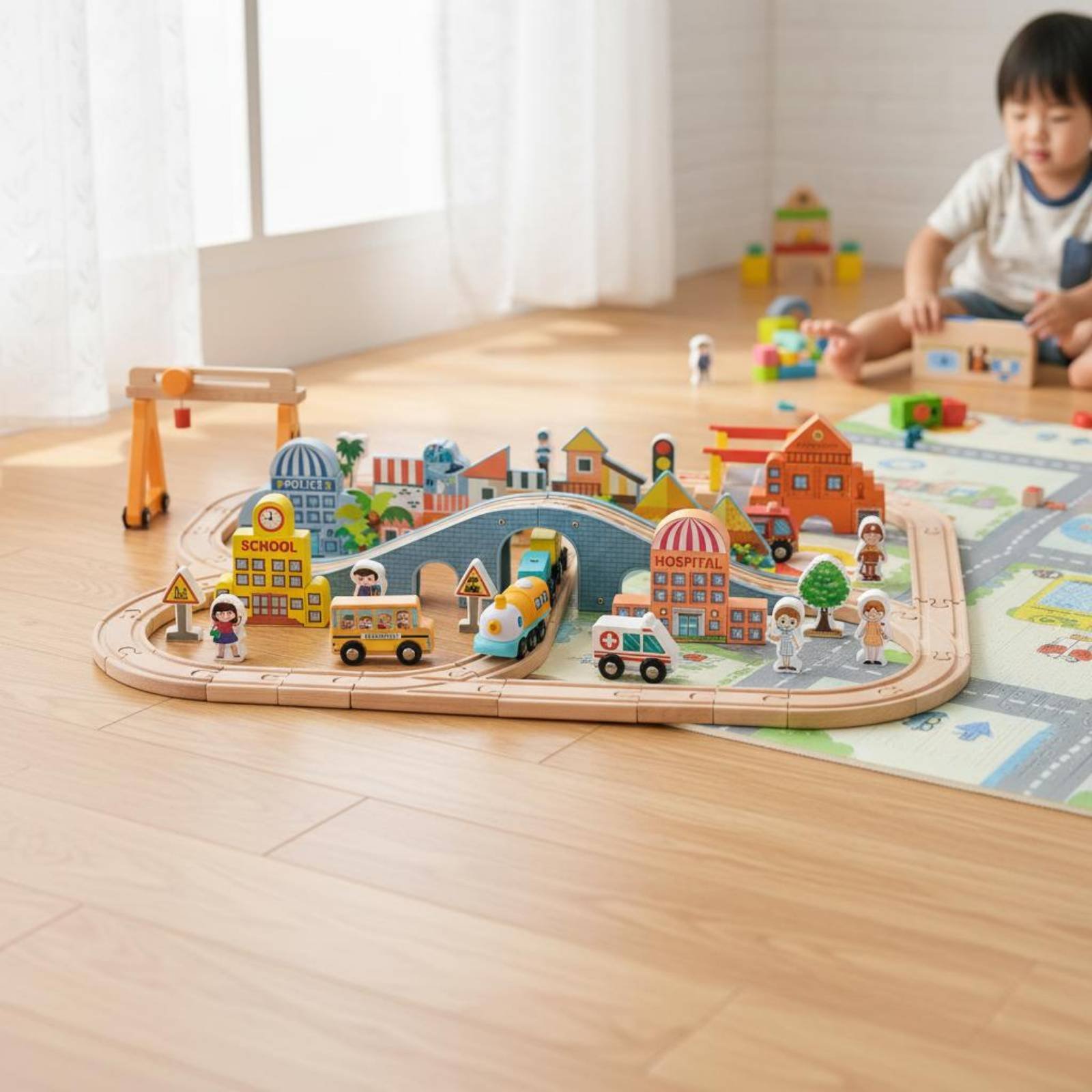 Wooden Train Set Educational W - Kids Toys Brand 评论和价格
